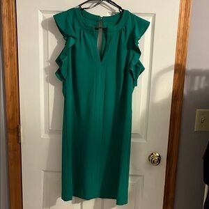 Vince Camuto Kelly Green Ruffle Sleeve Midi Dress